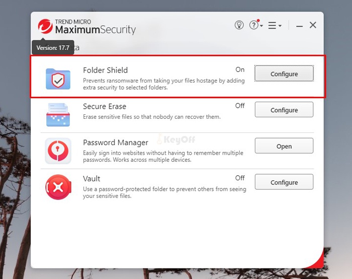 Folder shield - Trend Micro Maximum Security_