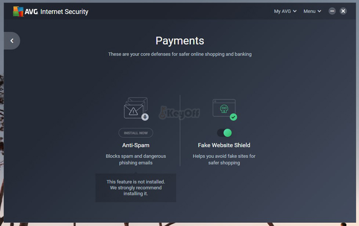 Thanh toán an toàn - AVG Internet security