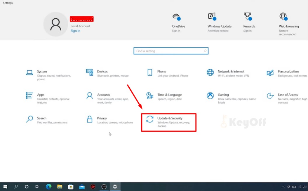 chon update security de kich hoat Windows 10