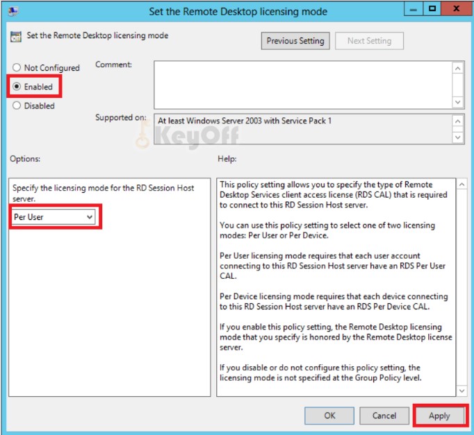 key Windows Server 2012 Remote Desktop Services 50 USER CAL 4