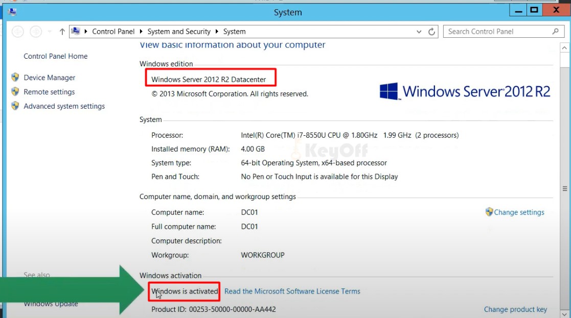 Windows Server 2012 R2 Datacenter chính hãng