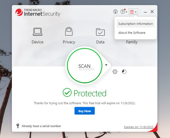 kích hoạt - Trend micro internet security