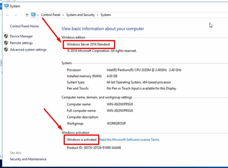 Kích hoạt bản quyền Windows Server 2016 Standard