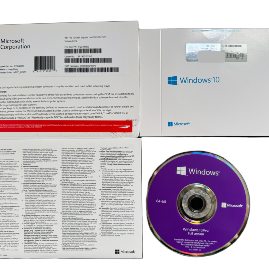 Phần mềm Windows 10 Pro 64bit 1pk DSP OEI DVD (FQC-08929) 3 win 10 pro ban cung ban quyen 10