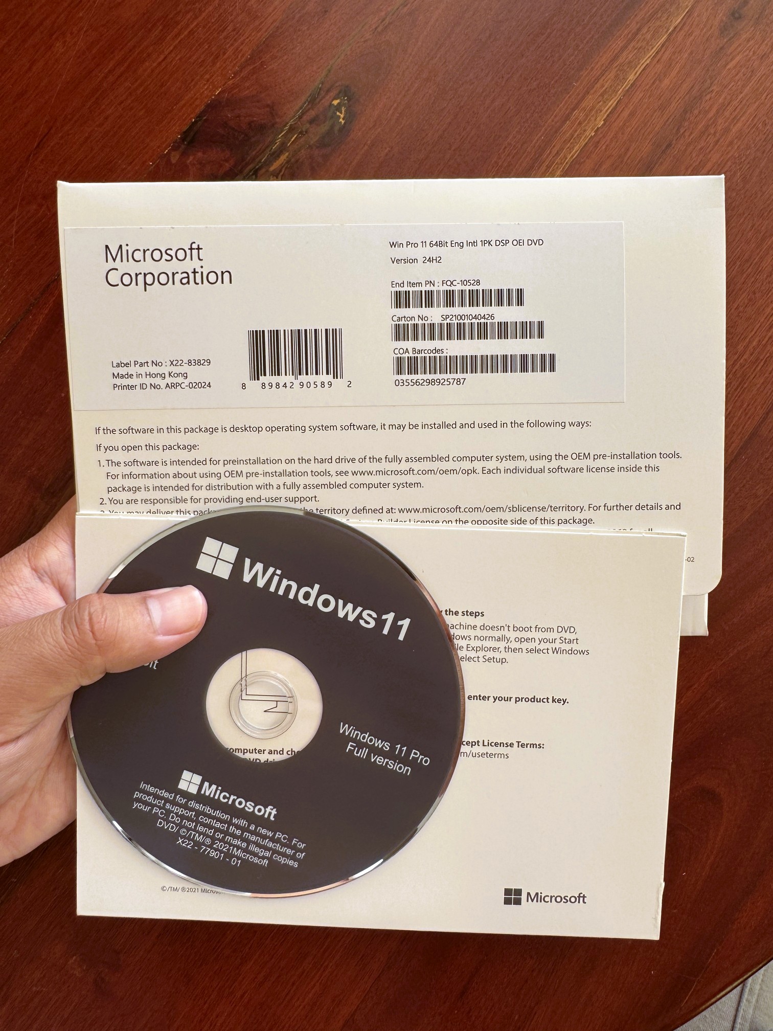 Phần mềm Windows Pro 11 x64 Eng Intl 1pk DSP OEI DVD (FQC-10528) 23 Thông tin về phiên bản Windows 11 Pro chính thức