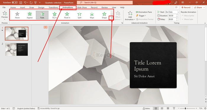 Cách mở animations Trong Powerpoint