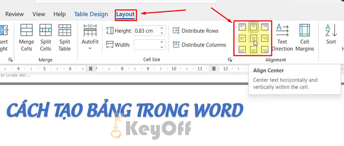 cách tạo bảng trong Word