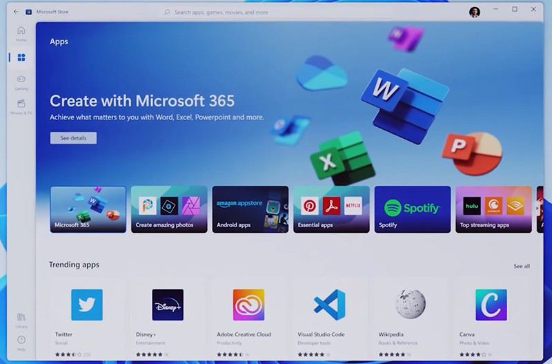 Microsoft Store của windows 11 chính thức