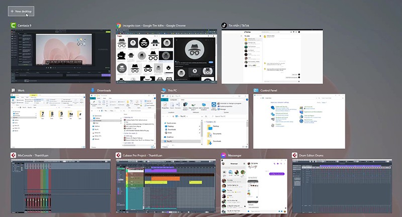 Task View và desktop trên Windows 11 Chính Thức