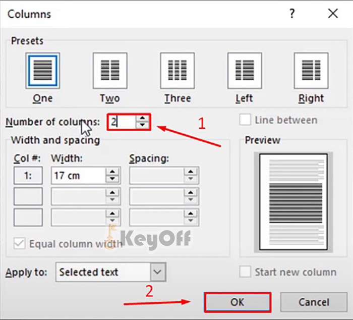 cách chia cột trong Word 