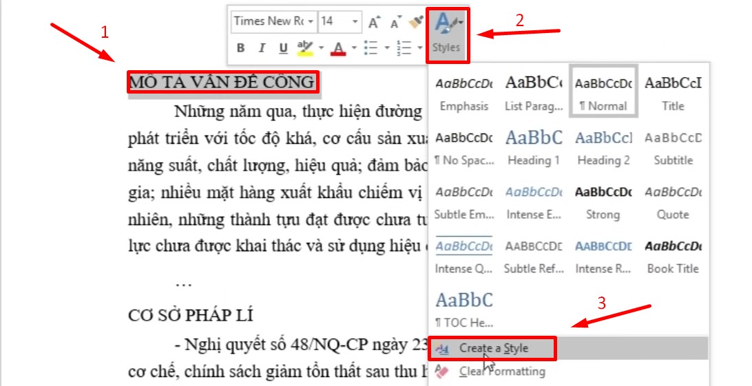 cách tạo mục lục trong Word