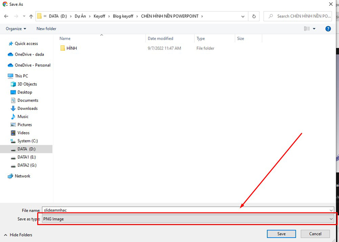 Lưu file ảnh nền Powerpoint