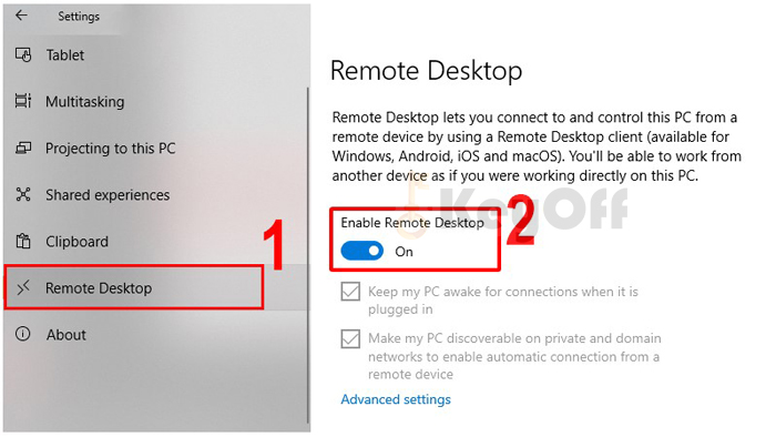 Cách bật Remote Desktop trên máy tính Windows 10