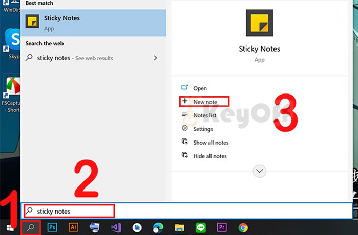 Cách ghim Sticky Note trên Desktop Windows 10