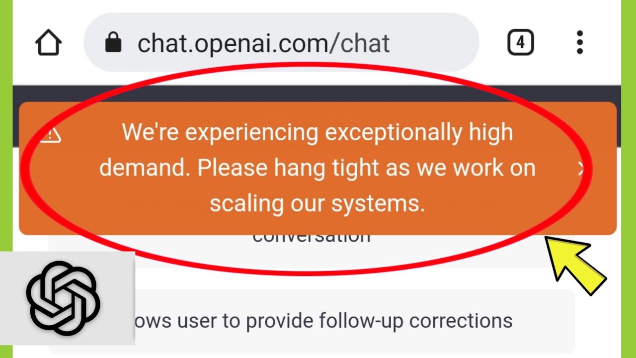 Lỗi Chat GPT: We're experiencing exceptionally high demand. Please hang tight as we work on scaling our systems