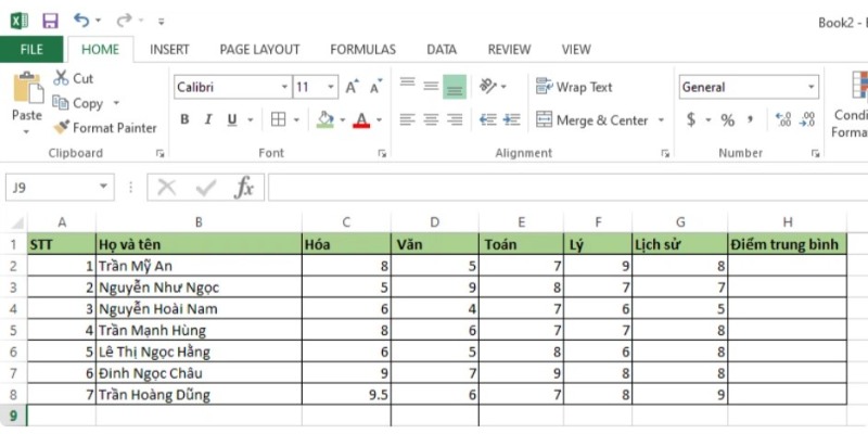 Cach Su Dung Ham AVERAGE Trong Excel 1