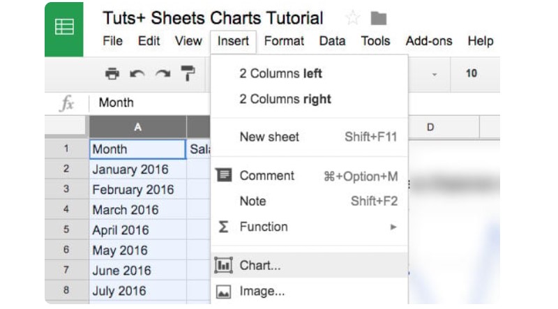 Cách Tạo Biểu Đồ Trong Google Sheets