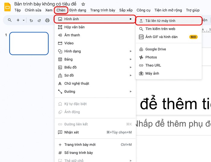 Cách Thêm Hình Vào Google Slides