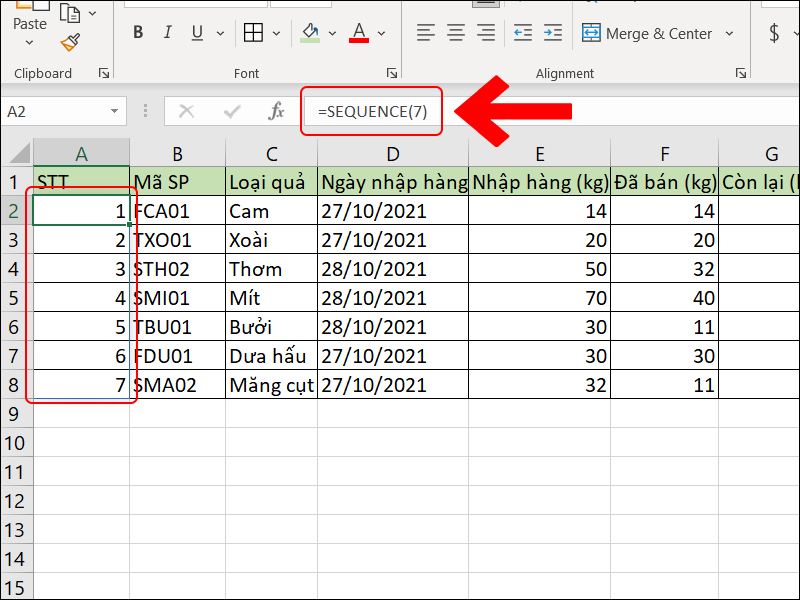 Cách đánh số thứ tự tự động trong Excel