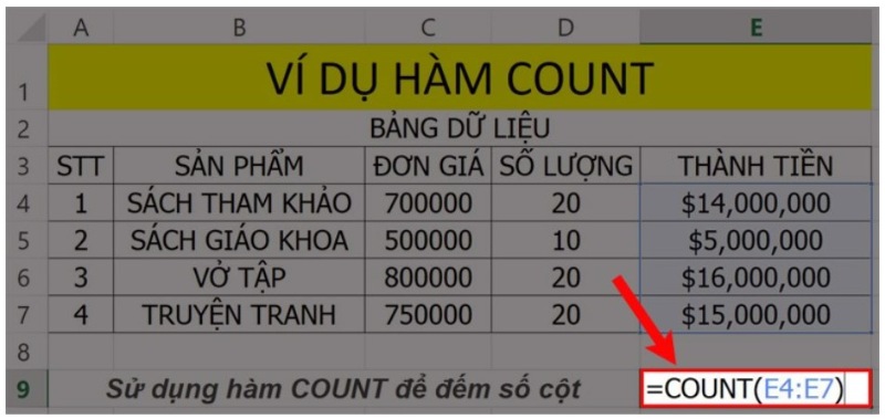 Huong Dan Cach Su Dung Ham COUNT Trong Excel 1