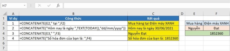 Su Dung Ham CONCATENATE de Noi Chuoi Trong Excel 1