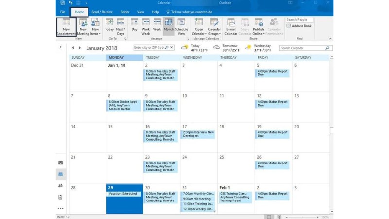 Cách Sử Dụng Tính Năng Calendar Trong Outlook