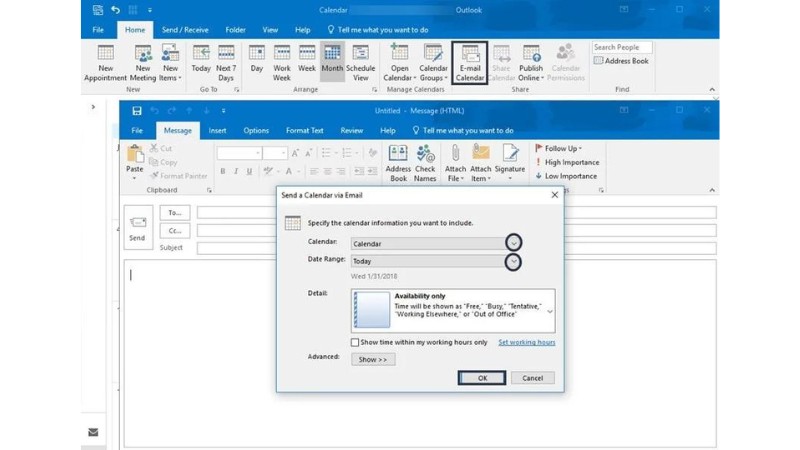 Cách Sử Dụng Tính Năng Calendar Trong Outlook