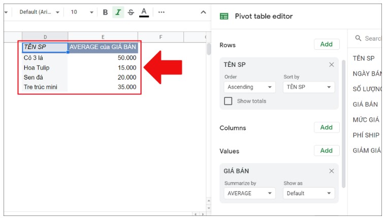 Cách Tạo Và Sử Dụng PivotTable Trong Google Sheets