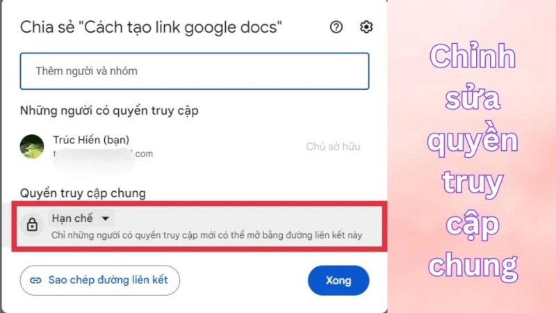 Huong dan tao link Google Docs va chia se nhanh chong5