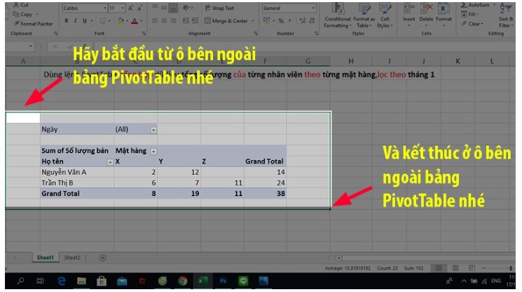 Lập Báo Cáo Bằng Pivot Table Trong Excel