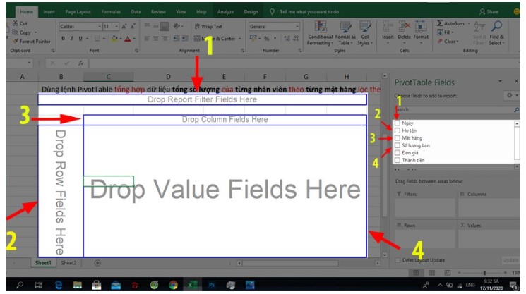 Lập Báo Cáo Bằng Pivot Table Trong Excel