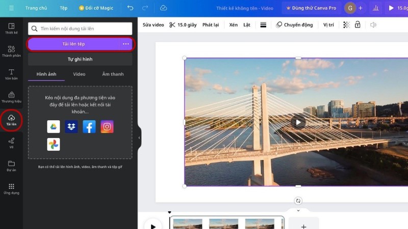 Cách chèn video vào Canva