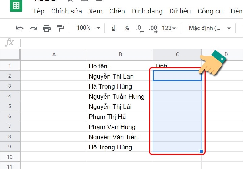 Cach tao danh sach tha xuong trong Google Sheets don gian de dang nhat2