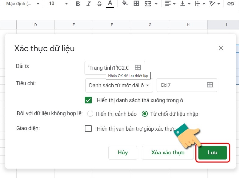 Cach tao danh sach tha xuong trong Google Sheets don gian de dang nhat6