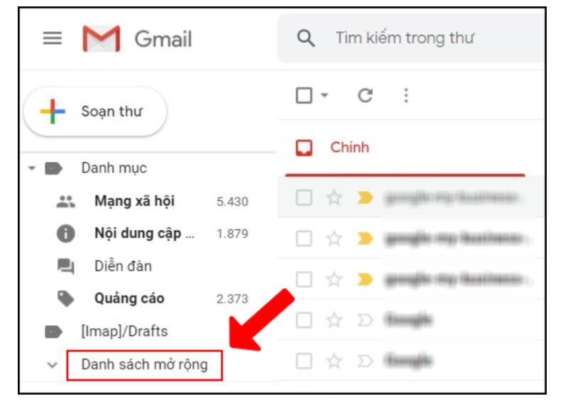 sắp xếp hộp thư Gmail bằng nhãn