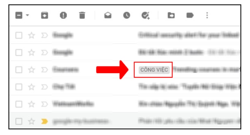 sắp xếp hộp thư Gmail bằng nhãn