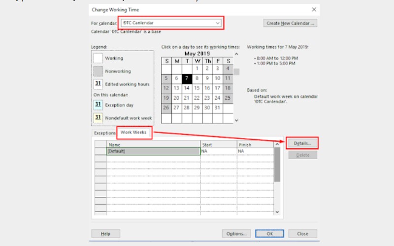 tạo lịch làm việc trong Microsoft Project 2