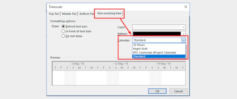 tạo lịch làm việc trong Microsoft Project