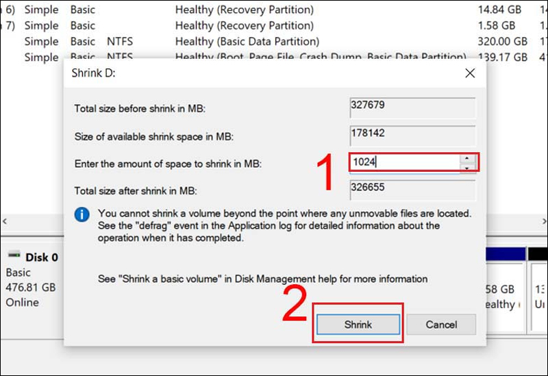 Cach Chia va Gop O Cung May Tinh Windows 10 Khong Can Phan Mem 4