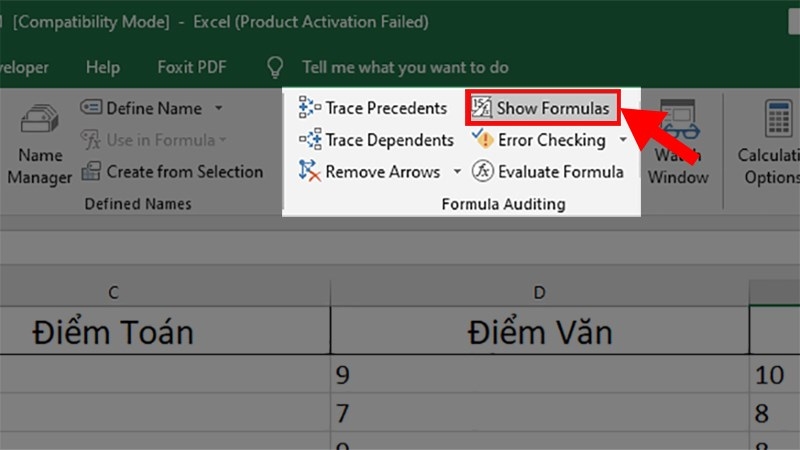 Sử Dụng Tính Năng Formulas Trong Excel