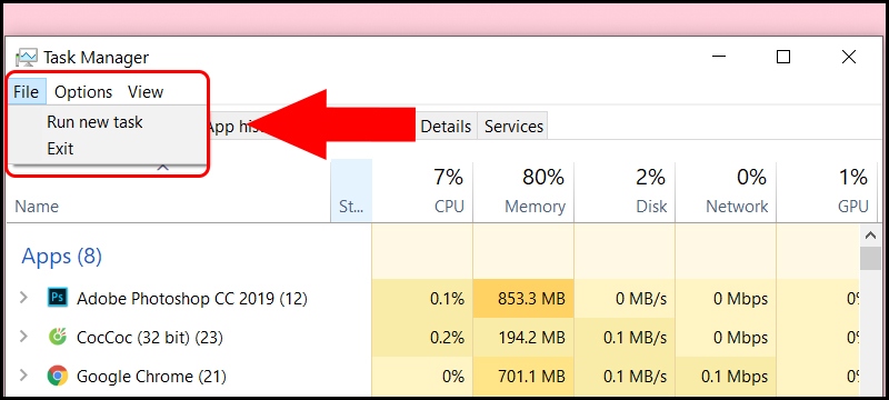 Cac Che Do Xem va Tuy Chon Tren Task Manager 3