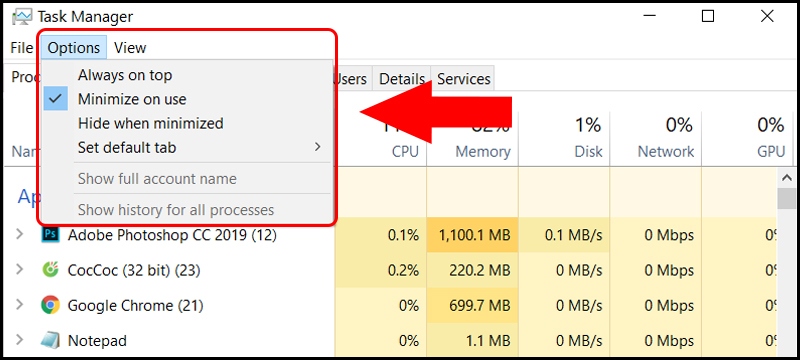 Cac Che Do Xem va Tuy Chon Tren Task Manager 4