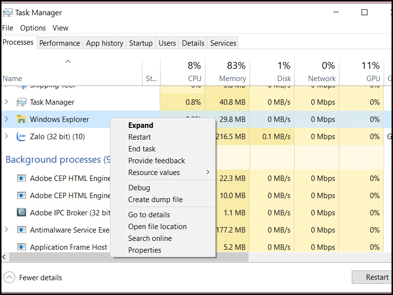 Cac Che Do Xem va Tuy Chon Tren Task Manager 6