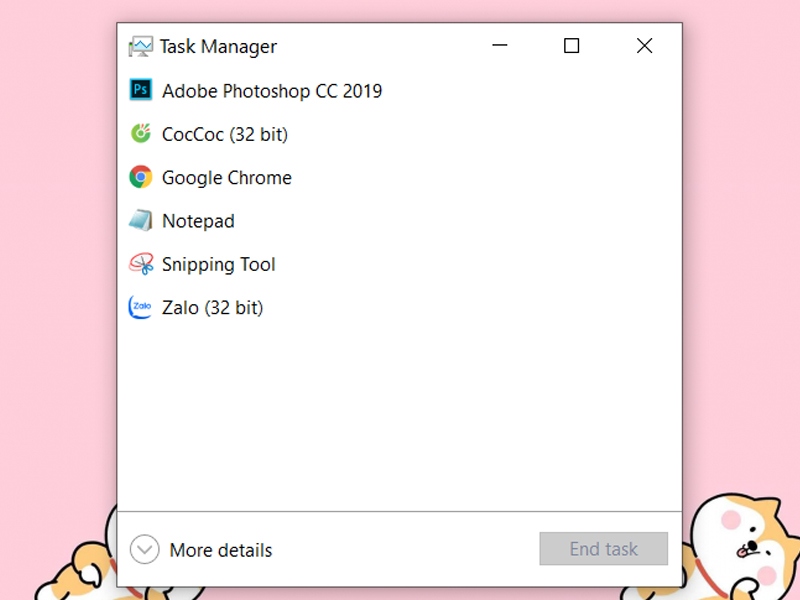 Cac Che Do Xem va Tuy Chon Tren Task Manager