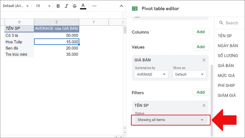 Cách Sử Dụng Bộ Lọc và Tạo Báo Cáo Pivot Table trong Google Sheet