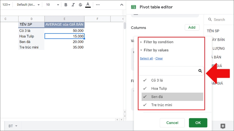 Cách Sử Dụng Bộ Lọc và Tạo Báo Cáo Pivot Table trong Google Sheet