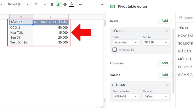 Hướng Dẫn Cách Tạo Bảng Tổng Hợp Pivot Table Trong Google Sheet