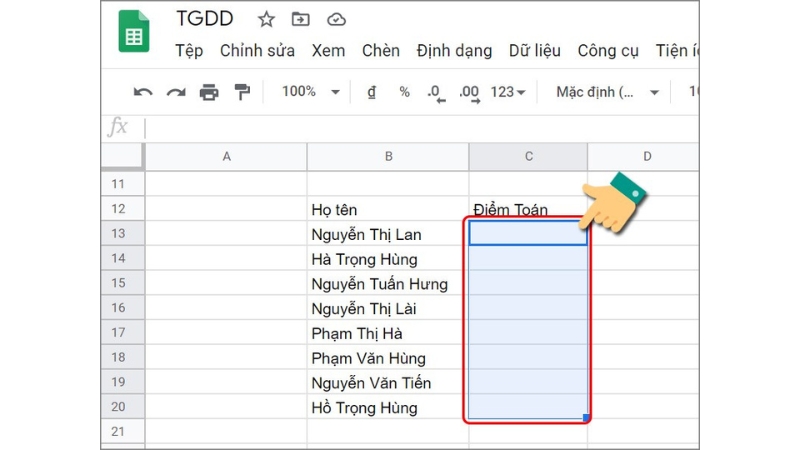 Tạo Danh Sách Thả Xuống Trong Google Sheets Bằng Cách Tự Nhập