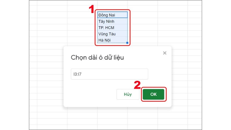 Tạo Danh Sách Thả Xuống Trong Google Sheets Từ Dữ Liệu Có Sẵn