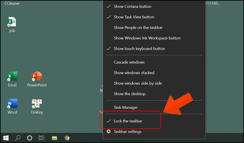 Tuy chinh thanh Taskbar tren Windows 10 11